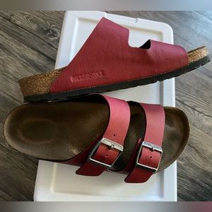 Women’s red Birkenstocks size 8